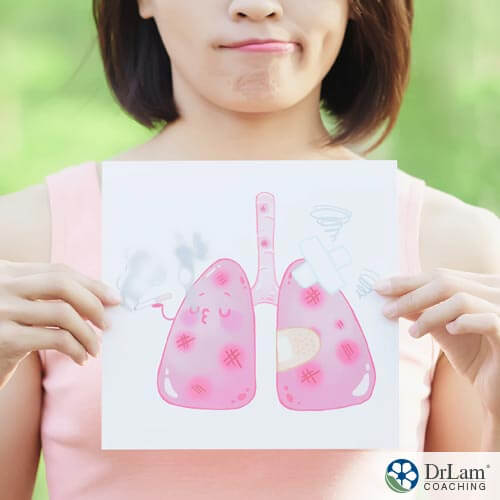 picture of woman showing declining lung function and unhealthy lungs