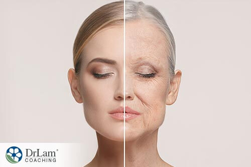A side by side image where colostrum can help an age-progressed woman