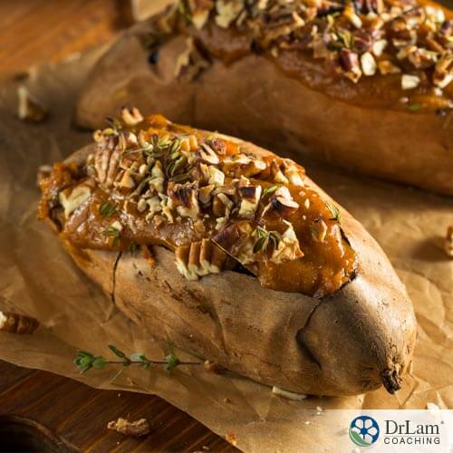 Delicious Baked Sweet Potato Stuffed With Cinnamon Assorted Nuts