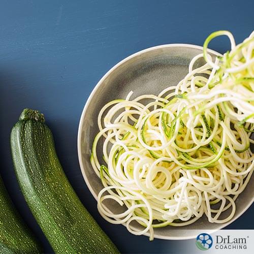 Making a bowl of Zucchini noodle