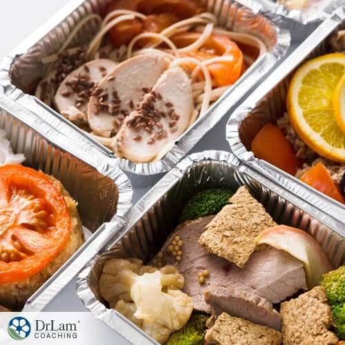 Multiple boxes of meals with food for meal planning