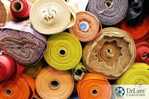a selection of healthy fabrics in different rolls 
