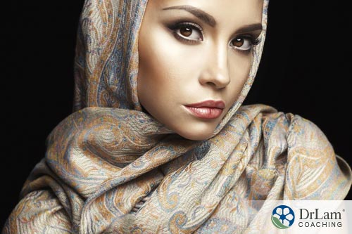 woman in a silk shawl is one of many healthy fabrics