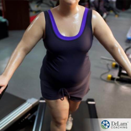 A woman struggling to lose weight with a slow metabolism