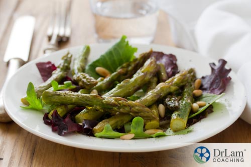 asparagus salad on a table
