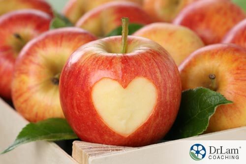 Heart shaped apple containing the benefits of Quercetin