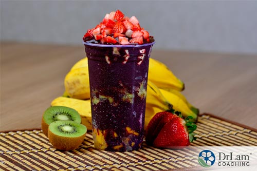 An image of a cup of mixed fruit including Acai berry