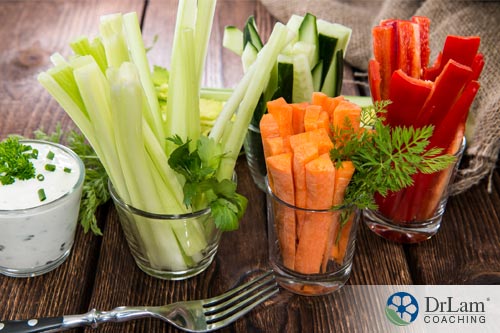 Sliced vegetables can be great healthy snacks