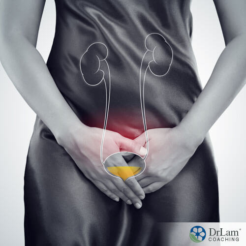 An image of a woman holding her inflamed pelvic area