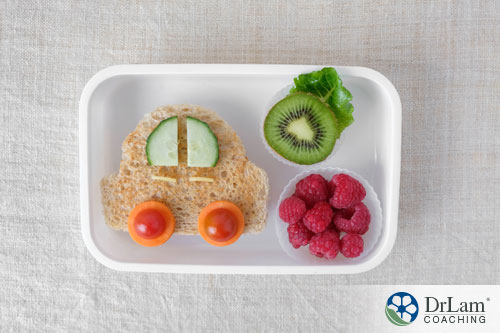 An image of a tray with healthy snacks