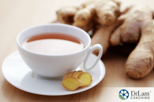 An image of fresh ginger and ginger tea