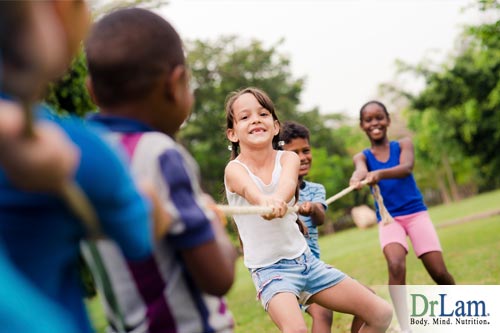 Active children who do stress relief exercises and stress response