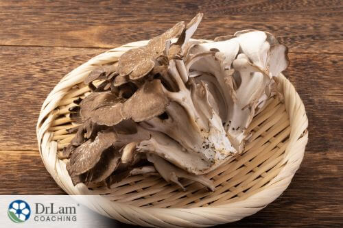An image of a basket of Maitake mushroom