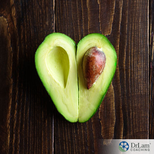An image of a sliced avocado forming a heart