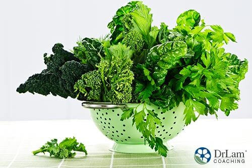 An image of leafy green vegetables in colander