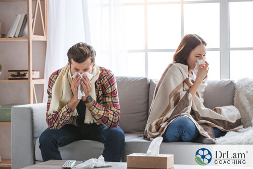 An image of a couple suffering from an upper respiratory tract infection
