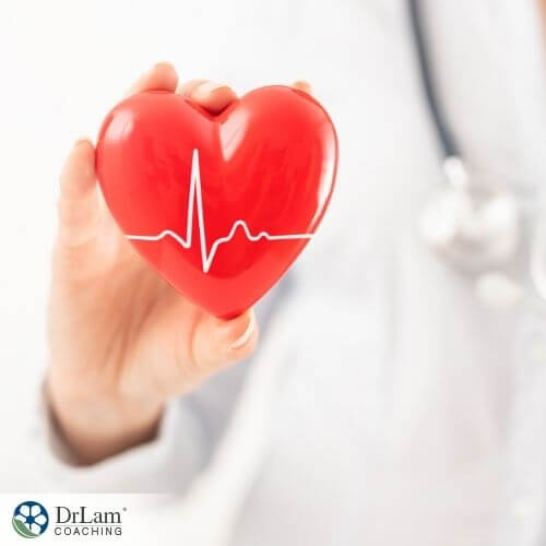 An image of doctor holding a heart shaped object with an electrocardiography image in it