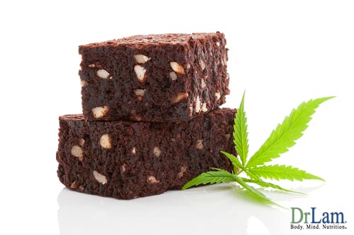 An image of brownies containing medical cannabis