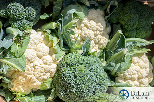 An image of broccoli and cauliflower heads