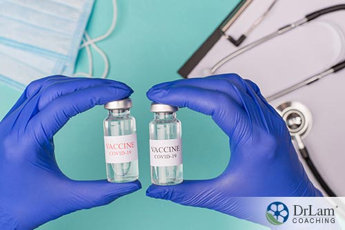 An image of two vials of covid vaccine