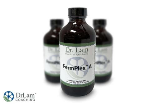 An image of FermPlex A supplement bottles