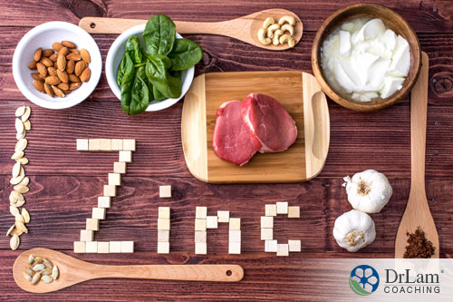 An image of zinc-rich foods including garlic