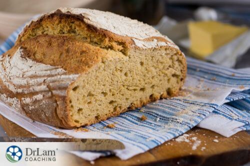 An image of freshly baked loaf of bread made from einkorn flour