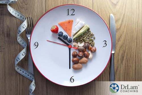 An image of a plate set up to look like a clock face with different foods on it
