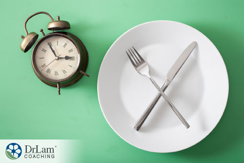 An image of a clock and empty plate