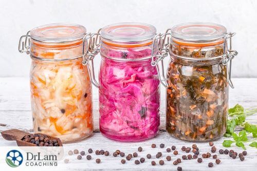An image of mason jars full of fermented foods