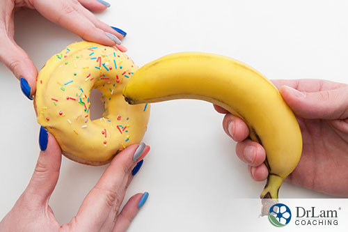 an illustration of sex represented by a banana and doughnut