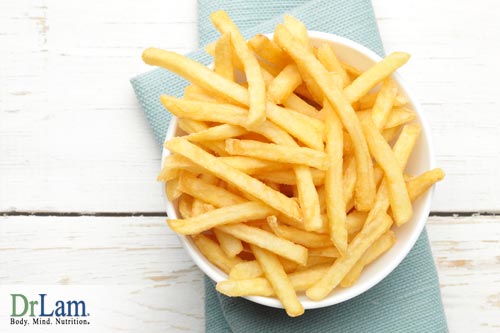 French fries and other high carb and high fat foods can raise cholesterol to unsafe levels, countering egg benefits since eggs have cholesterol