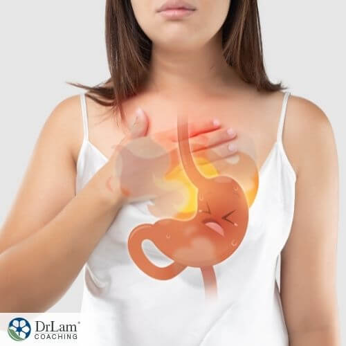 An image of a woman experiencing gastroesophageal reflux disease