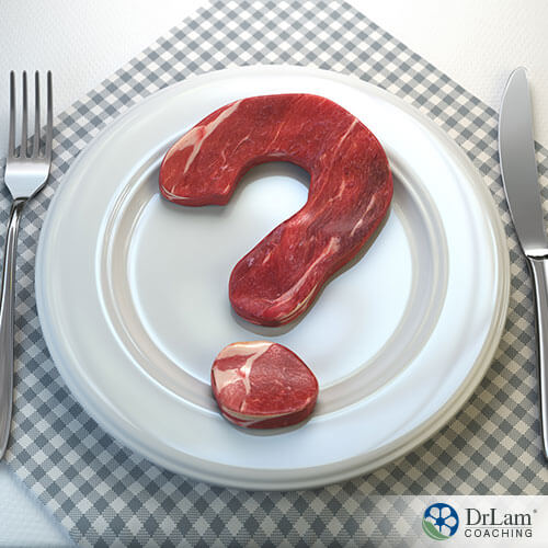 An image of a plate with raw beef in the shape of a question mark on it