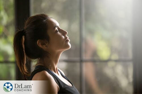 An image of a woman meditating