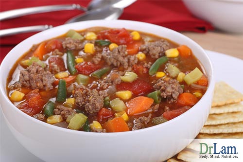 Soup with hamburger and vegetables, a surprising and tasty sweet potato recipe