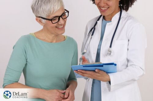 An image of a woman talking to her doctor