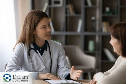 An image of a woman talking with her health coach