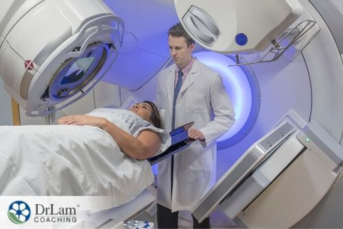 An image of a woman in a radiation machine