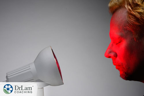 An image of a man getting red light therapy