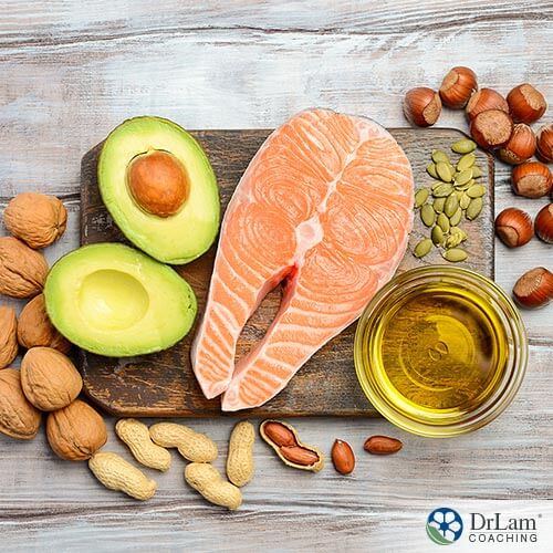 An image of foods high in healthy fats
