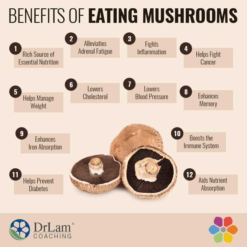 Check out this easy to understand infographic about the benefits of eating mushrooms