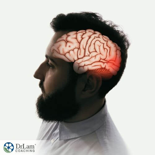 An image of a man showing his brain