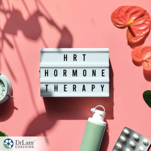 An image of a sign with HRT Hormone replacement therapy on it
