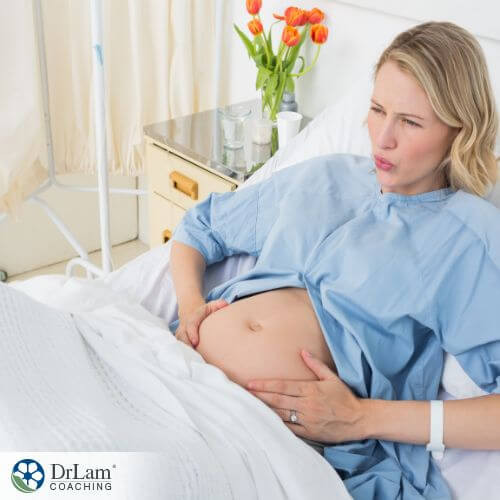 An image of a pregnant woman in labor