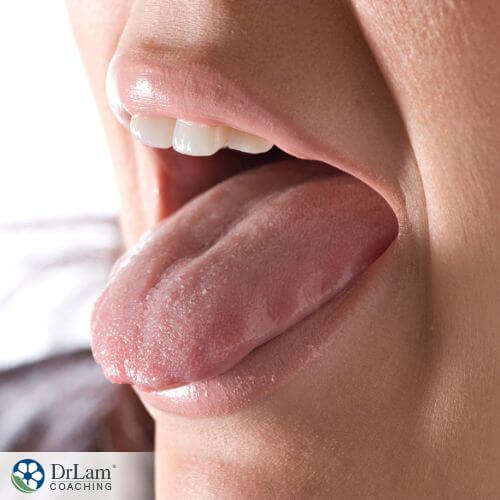 An image of someone sticking their tongue out