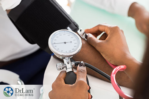 An image of a person getting their blood pressure measured