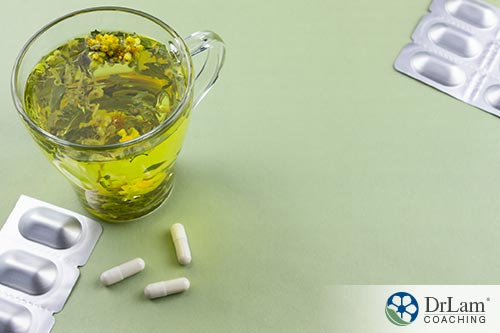 An image of L-theanine tea and supplements