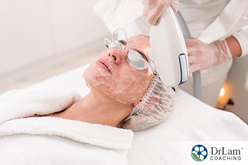 An image of a woman receiving anti-aging therapy treatment