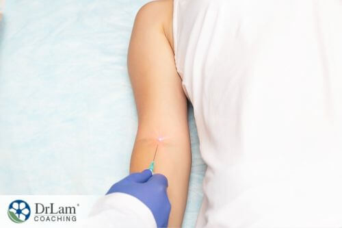 An image of someone about to start IV Laser Therapy